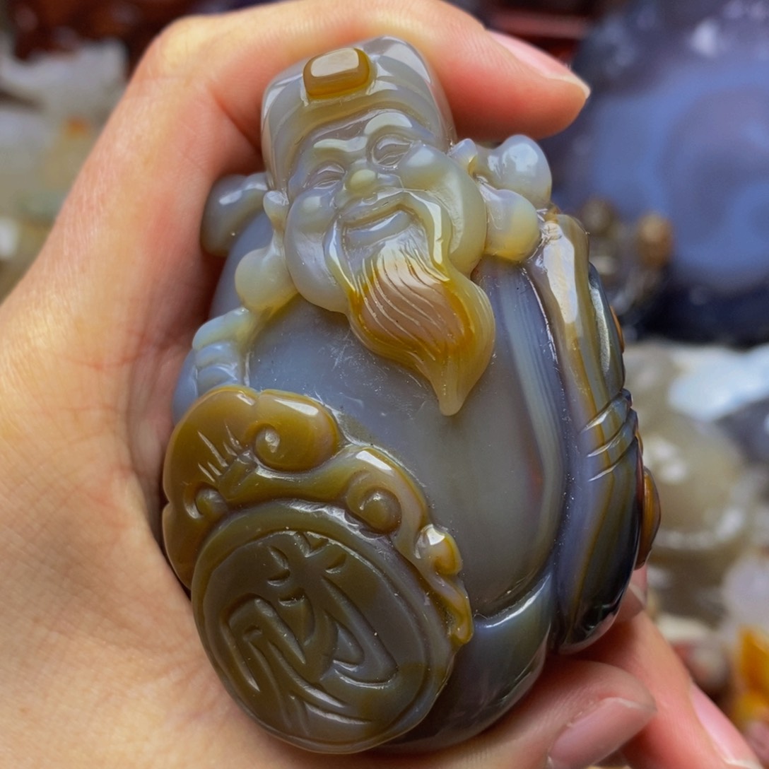 玛瑙/玉髓手把件未镶嵌