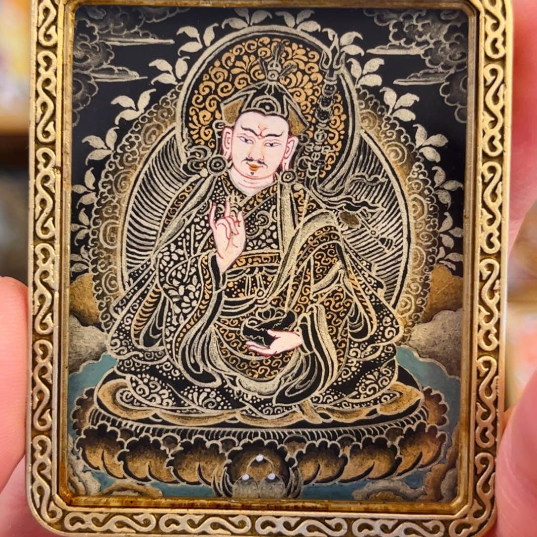 吊坠青海热贡手绘莲花生
