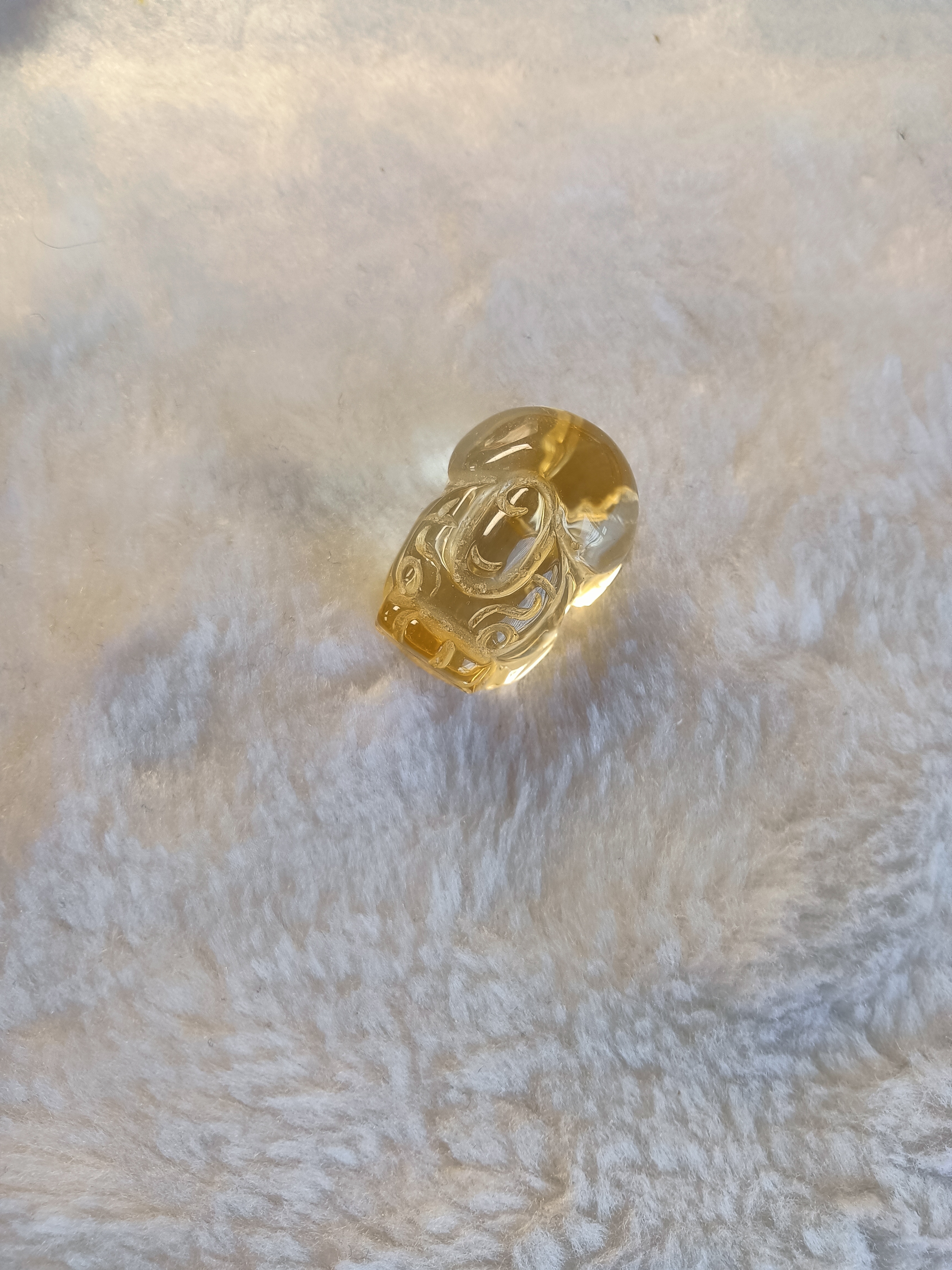 巴西黄水晶貔貅手链吊坠冰种玻璃体项链配件招财雕刻挂件金色优雅