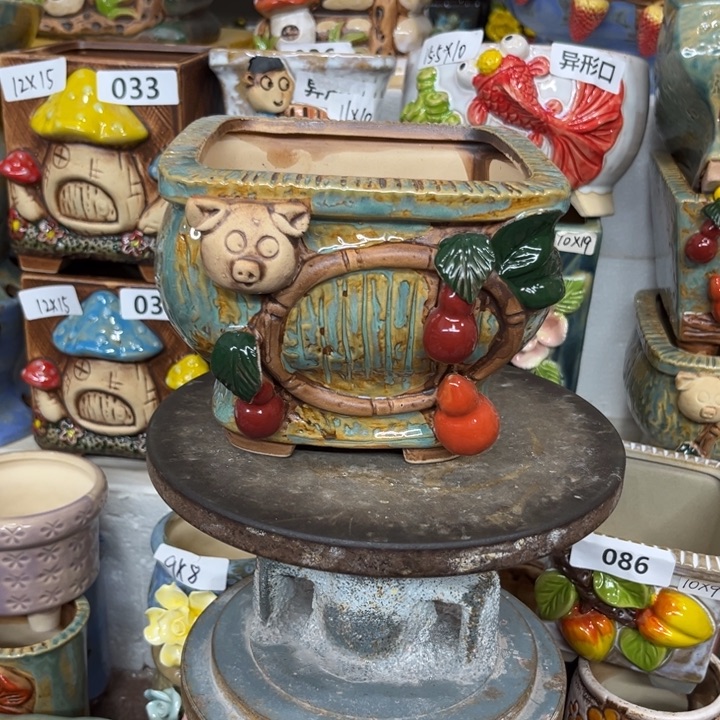 紫砂花盆粗陶材质多肉花盆