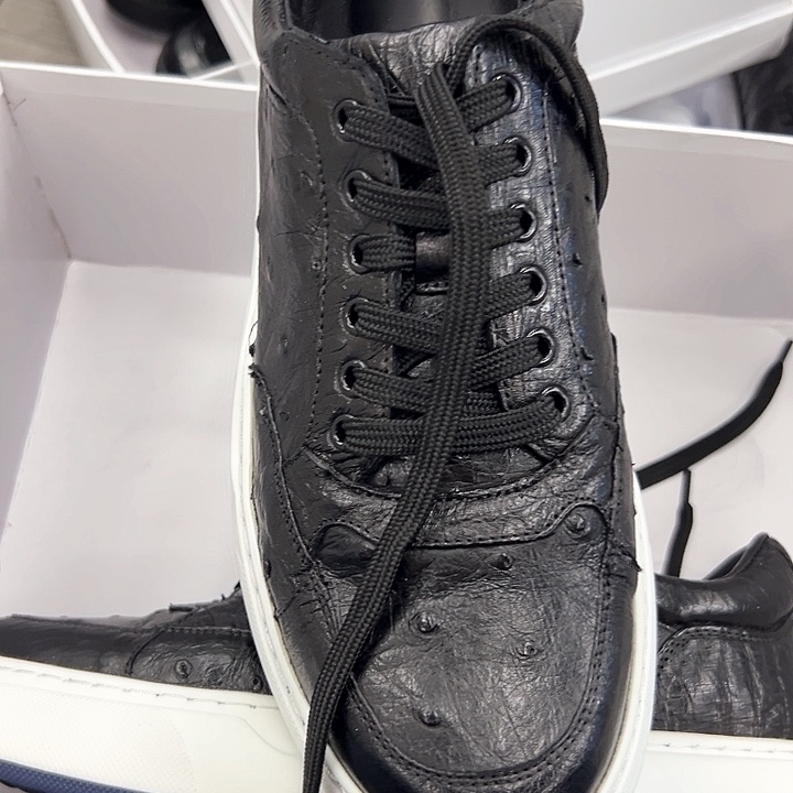 织物黑面白底鸵鸟板鞋41