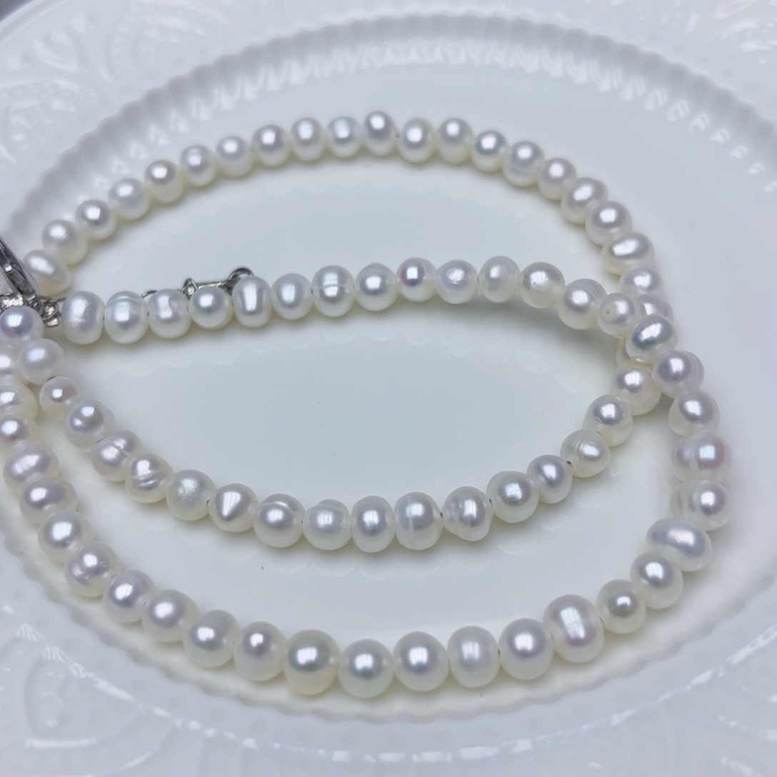 淡水珍珠颈饰银S925镶嵌