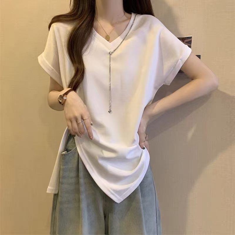 【杭州-新九天】NN1058-时尚女装设计感T恤法式气质显瘦洋气百搭