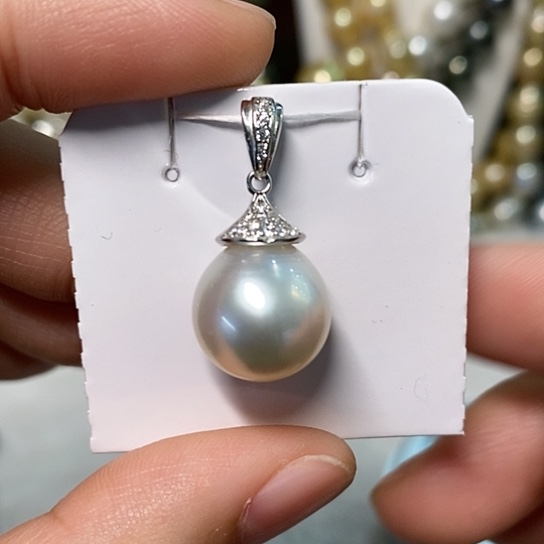 海水珍珠颈饰银S925镶嵌12.7