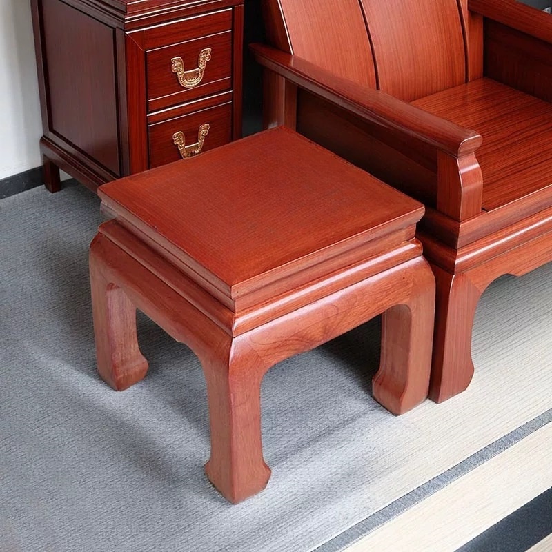 非洲花家用小板凳方凳实木凳子客厅红木换鞋凳沙发茶几凳子富贵凳