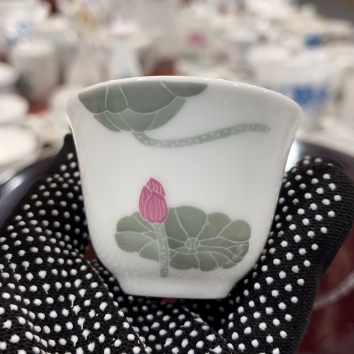陶瓷醴陵釉下手绘茶杯，