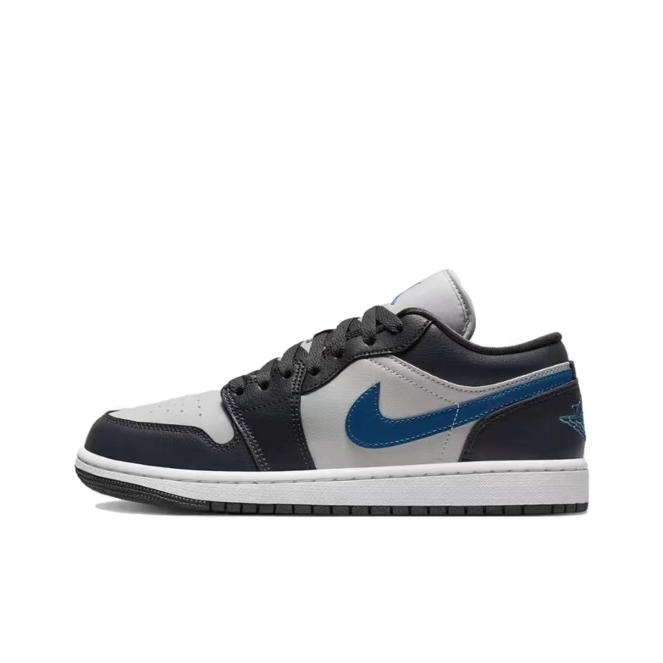 【爆款】Nike耐克Air Jordan 1低帮复古板鞋黑灰蓝DC0774-040