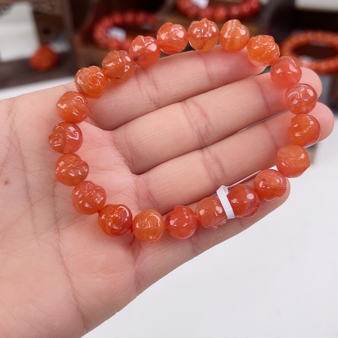 南红玛瑙瓦西单圈9mm未镶嵌