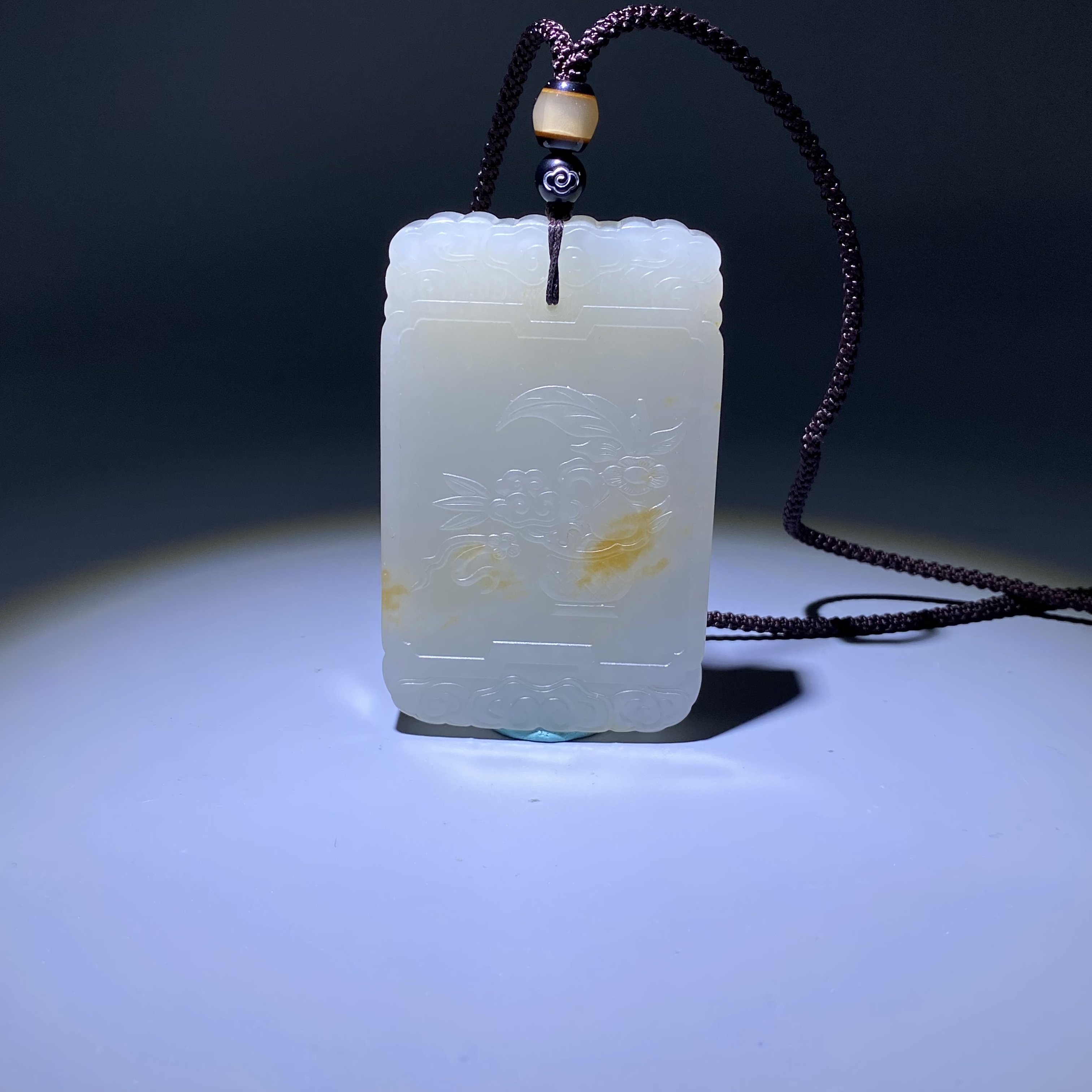 清-古玉花开富贵挂件2411180032