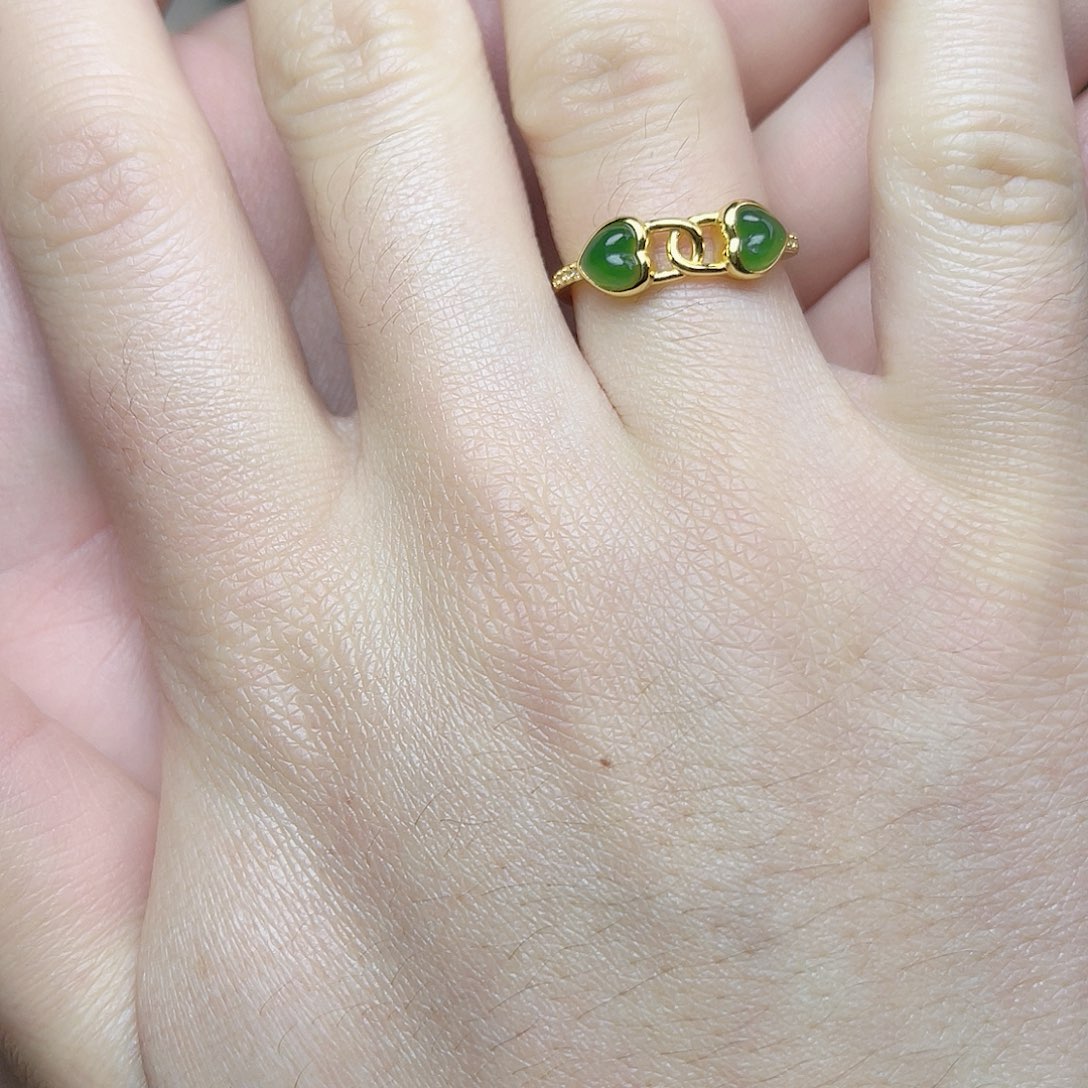 和田玉戒指06银S925镶嵌