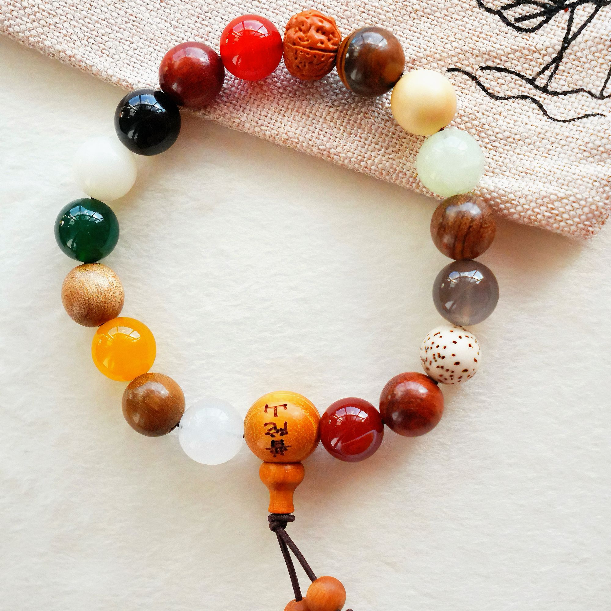 非金属木质手链 普陀山十八籽手链灵隐寺手串原创手工手链