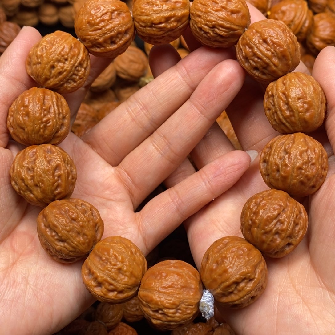 桃核手串荔枝纹粗筋