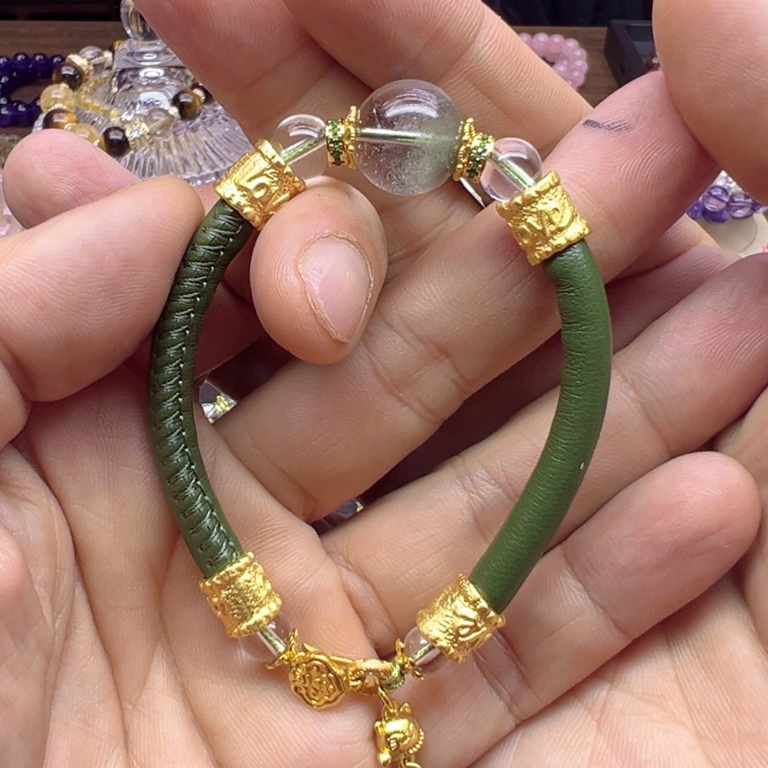 水晶手链未镶嵌绿幽灵单珠设计款