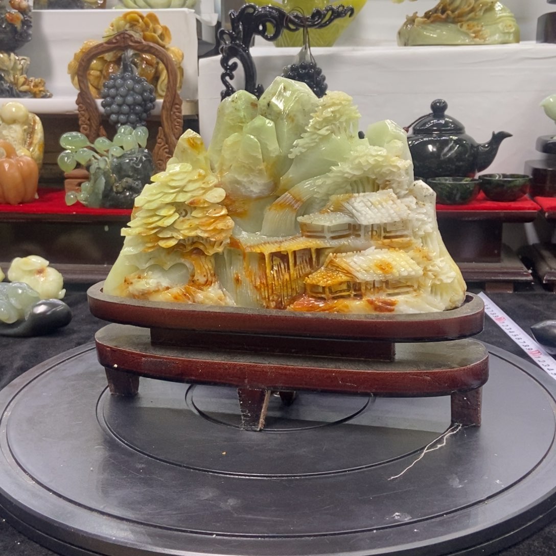 石材天然岫岩玉摆件