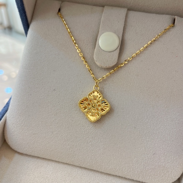 【不支持无理由退】 足金999.9双面复古四叶草套链