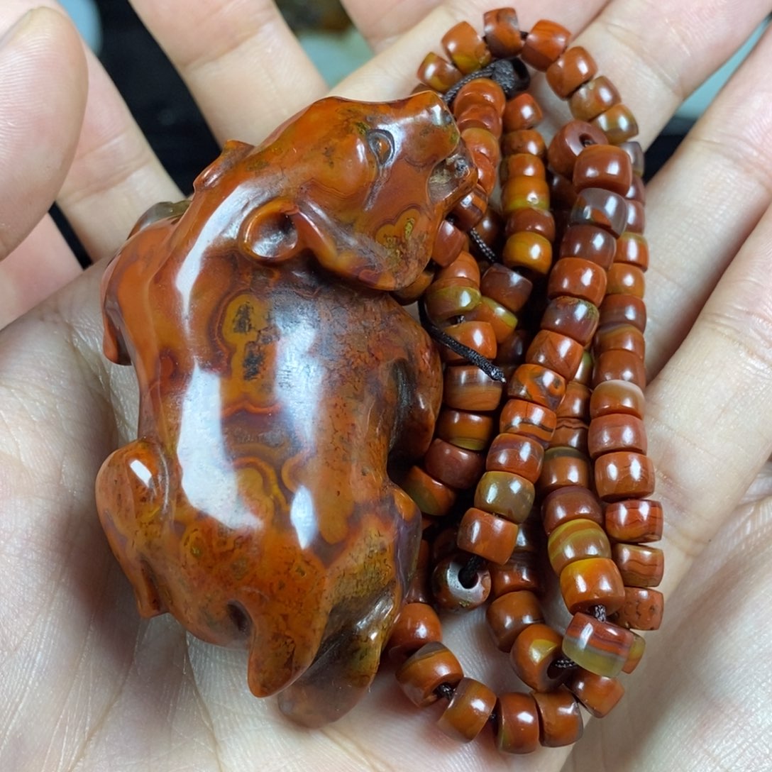 玛瑙/玉髓手把未镶嵌心**一