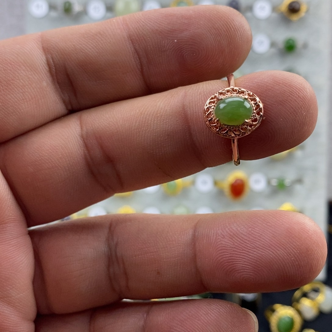 和田玉（碧玉）戒指合金