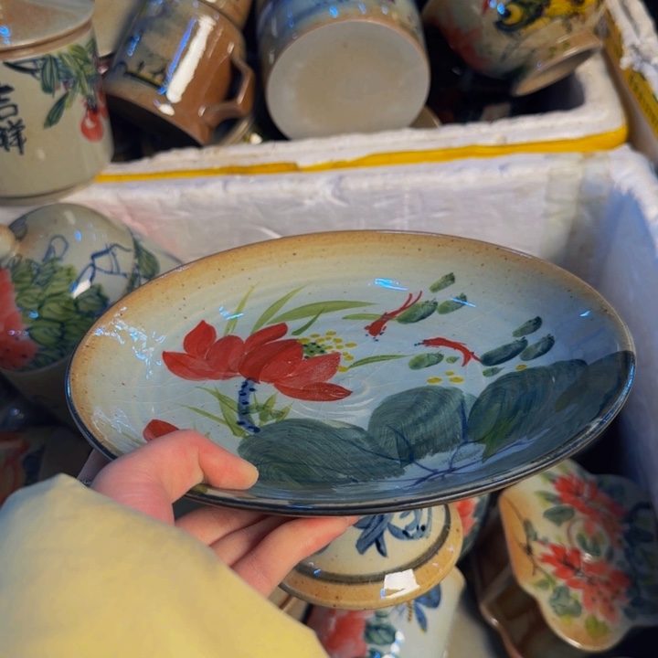 瓷片手工手绘细微不一样