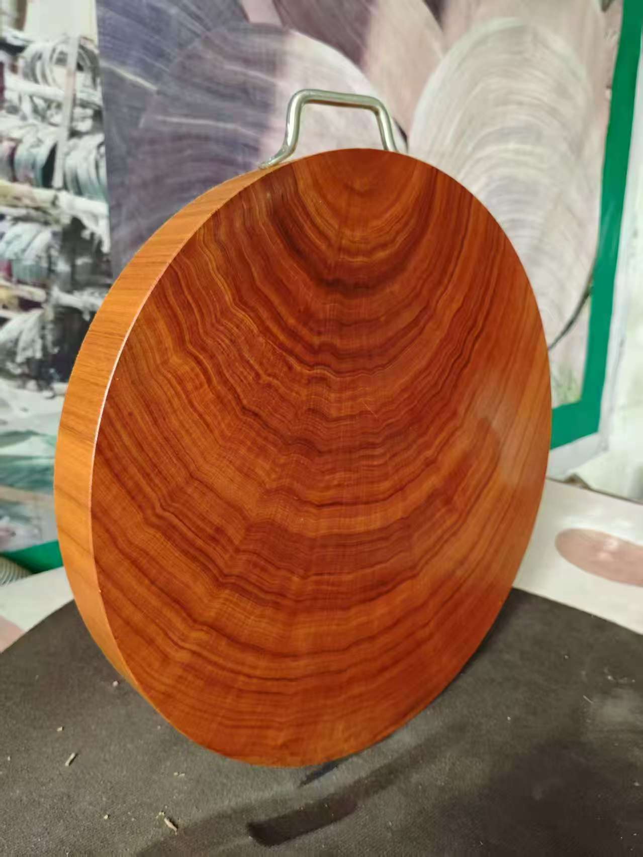 39Ⅹ4公分石山油蚬木砧板家用圆形纯天然，无漆无腊耐用耐砍创意