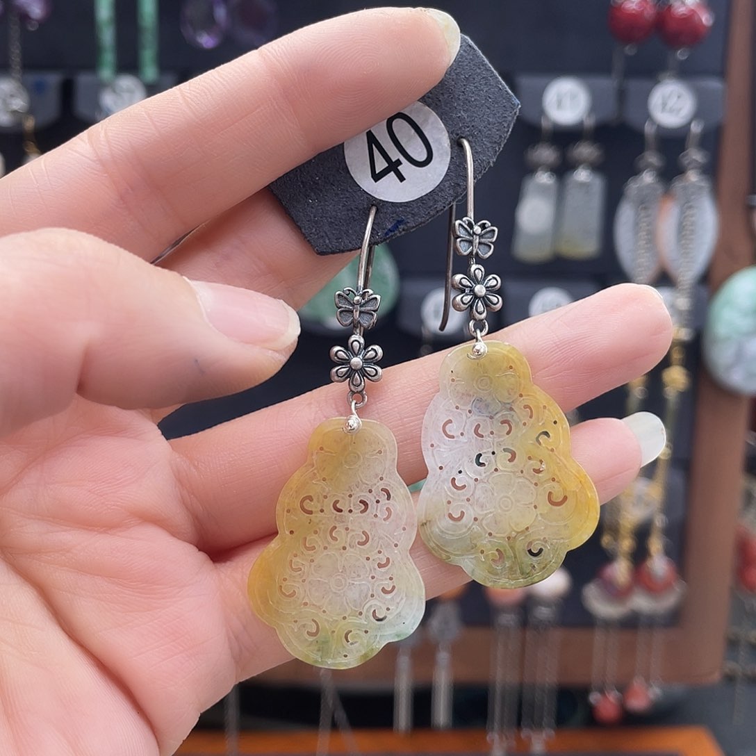 青金石耳饰银S925镶嵌嘻*642thjhhgh