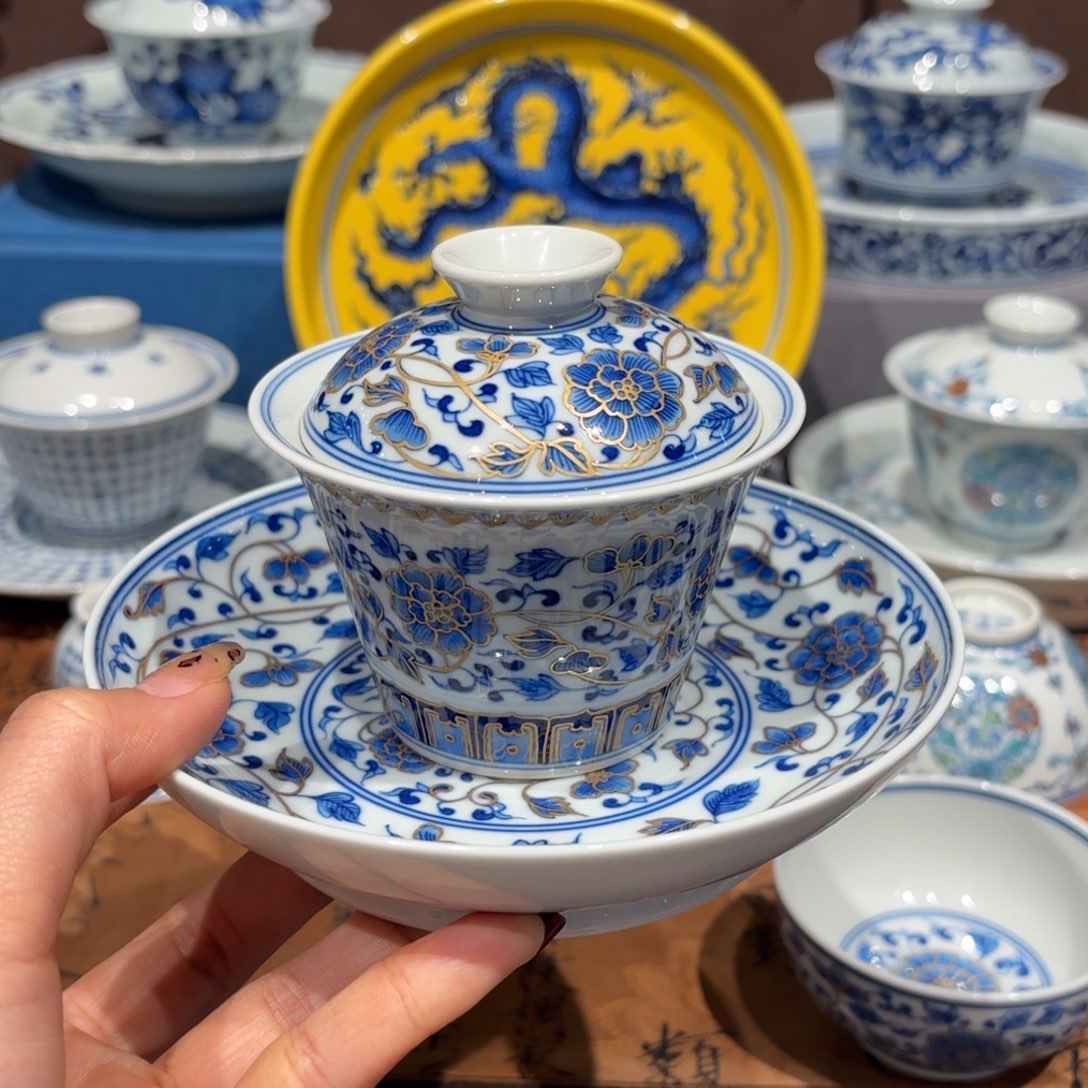 瓷片手工手绘陶瓷茶具