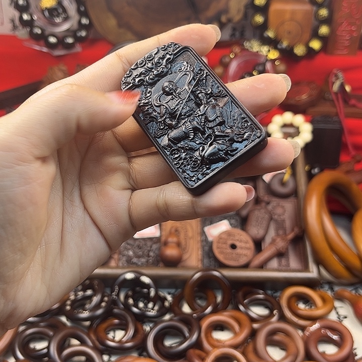 枣木天然雷击枣木真武大帝吊牌
