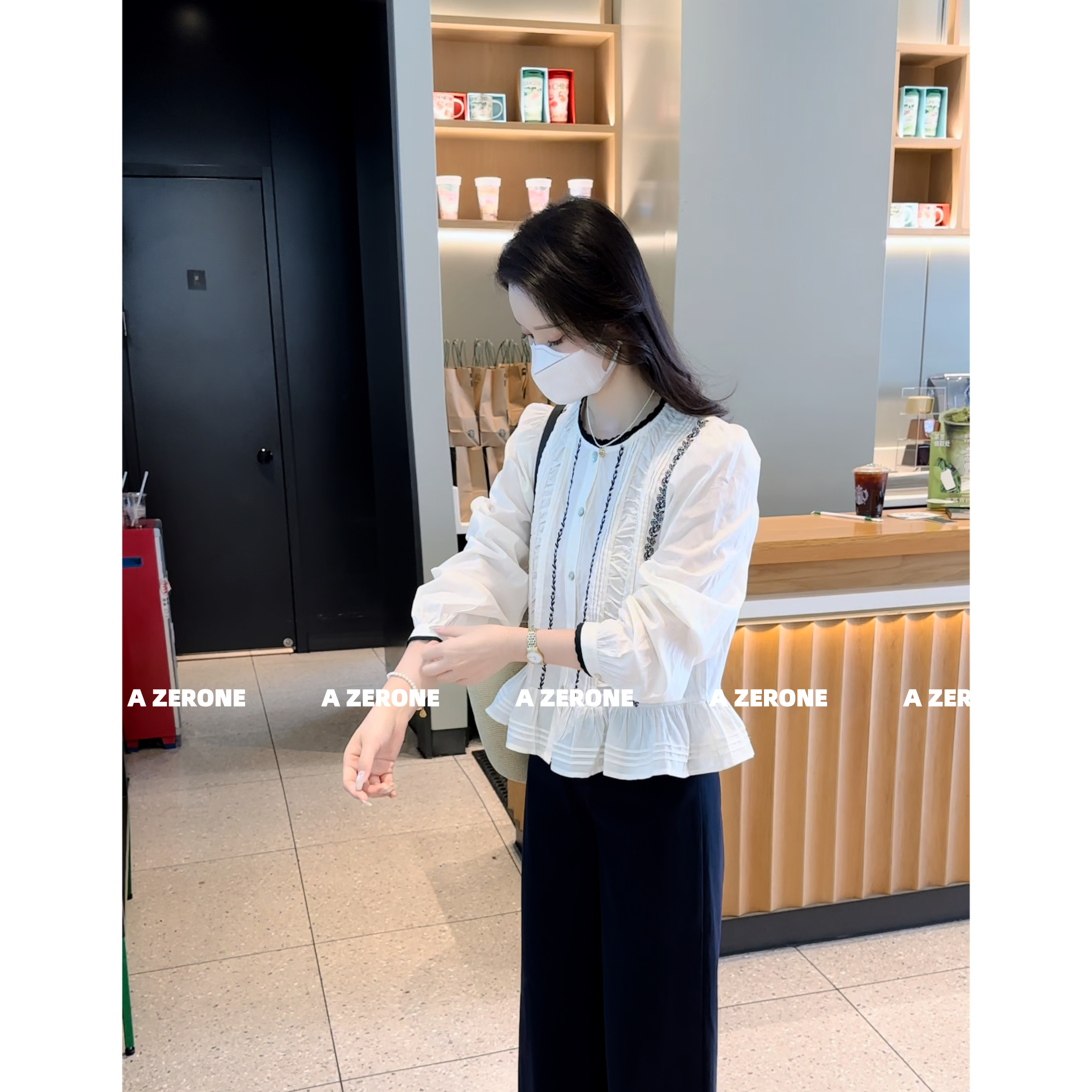 BK 韩系秋装新款蕾丝花边衬衫女长袖刺绣花休闲百搭上衣
