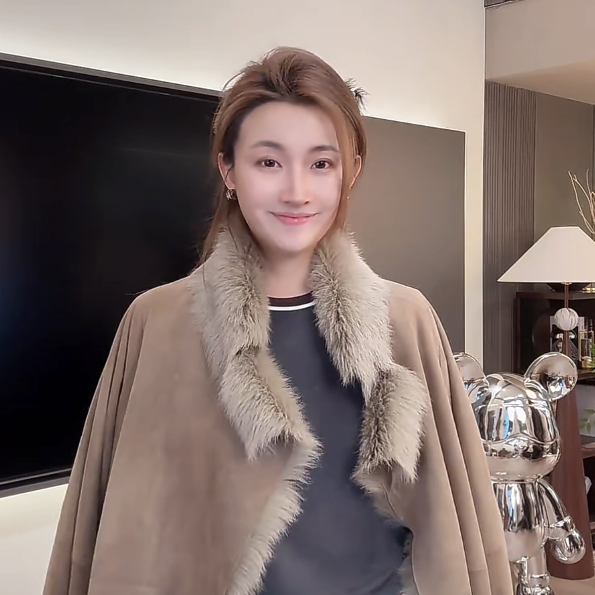 【羊皮毛一体】超贵气皮毛长款外套衣服女高级感