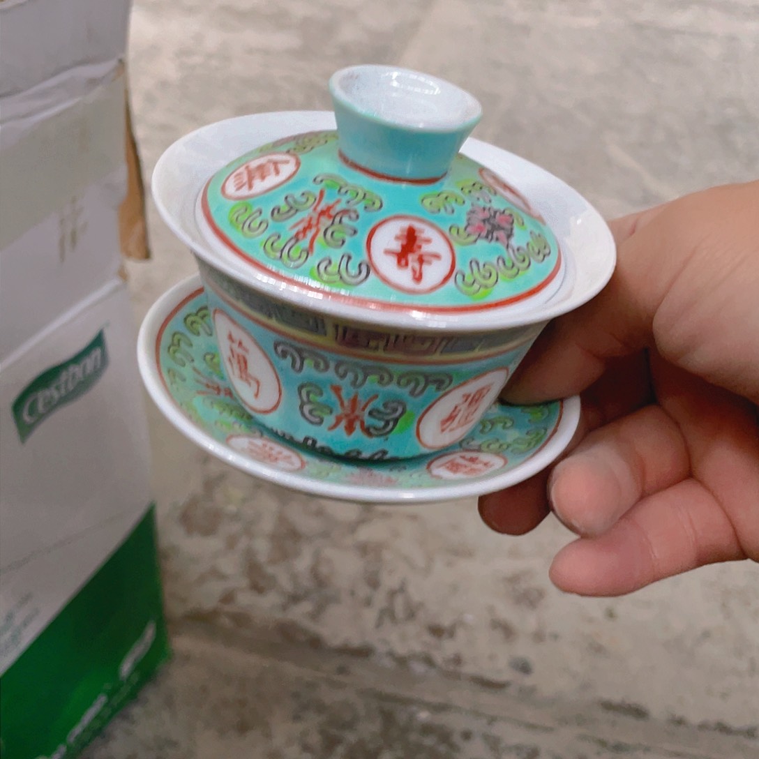 盘景德镇青花玲珑瓷