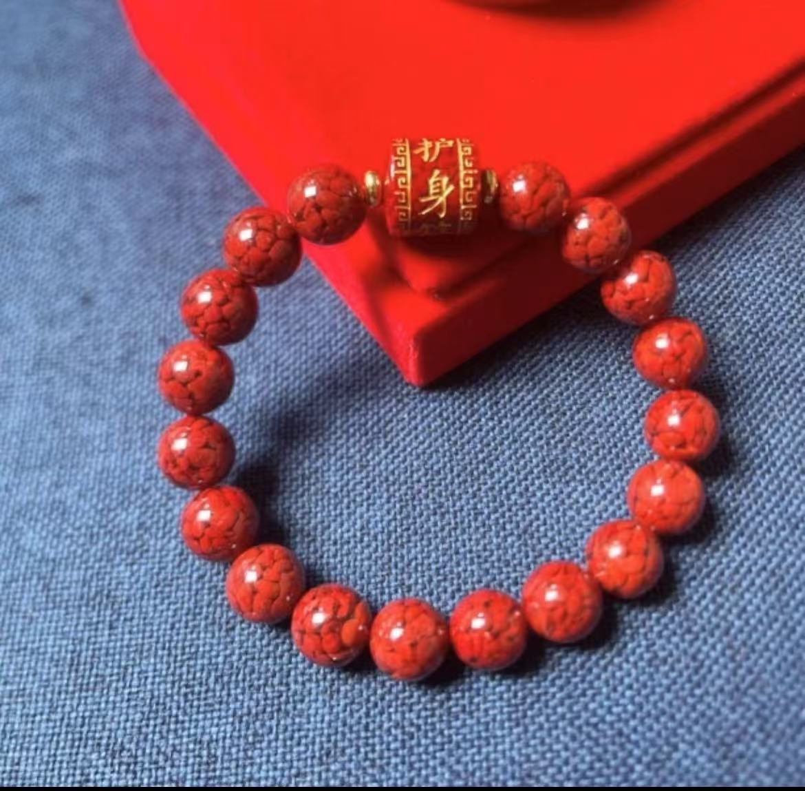 10mm晶体砂护身符单圈手链本命年护身招财