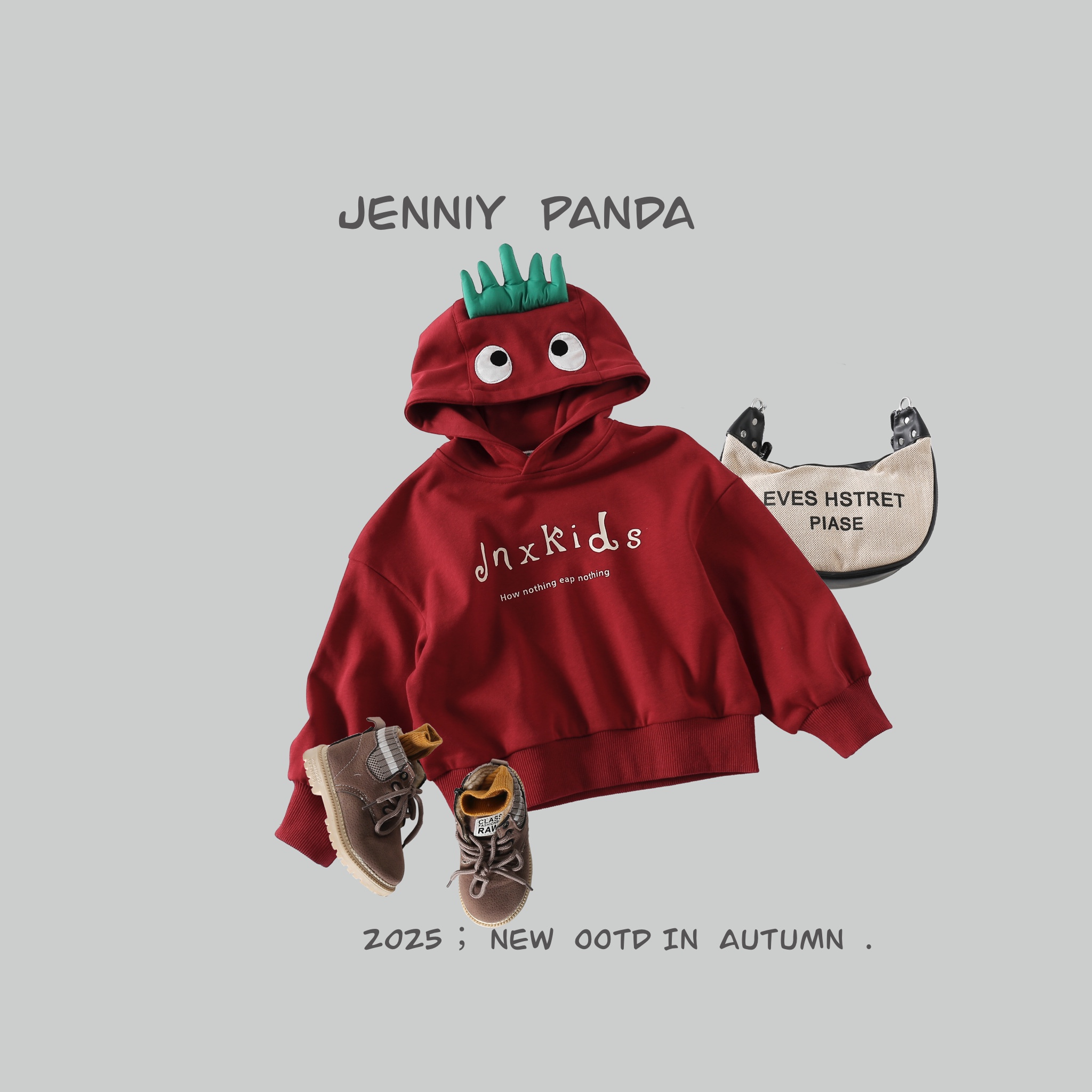 【Y】简尼熊2025春款设计师原创卡通连帽卫衣JNXC51006