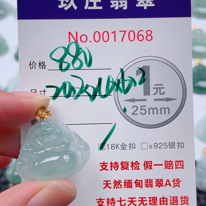 翡翠未镶嵌吊坠(不含链)