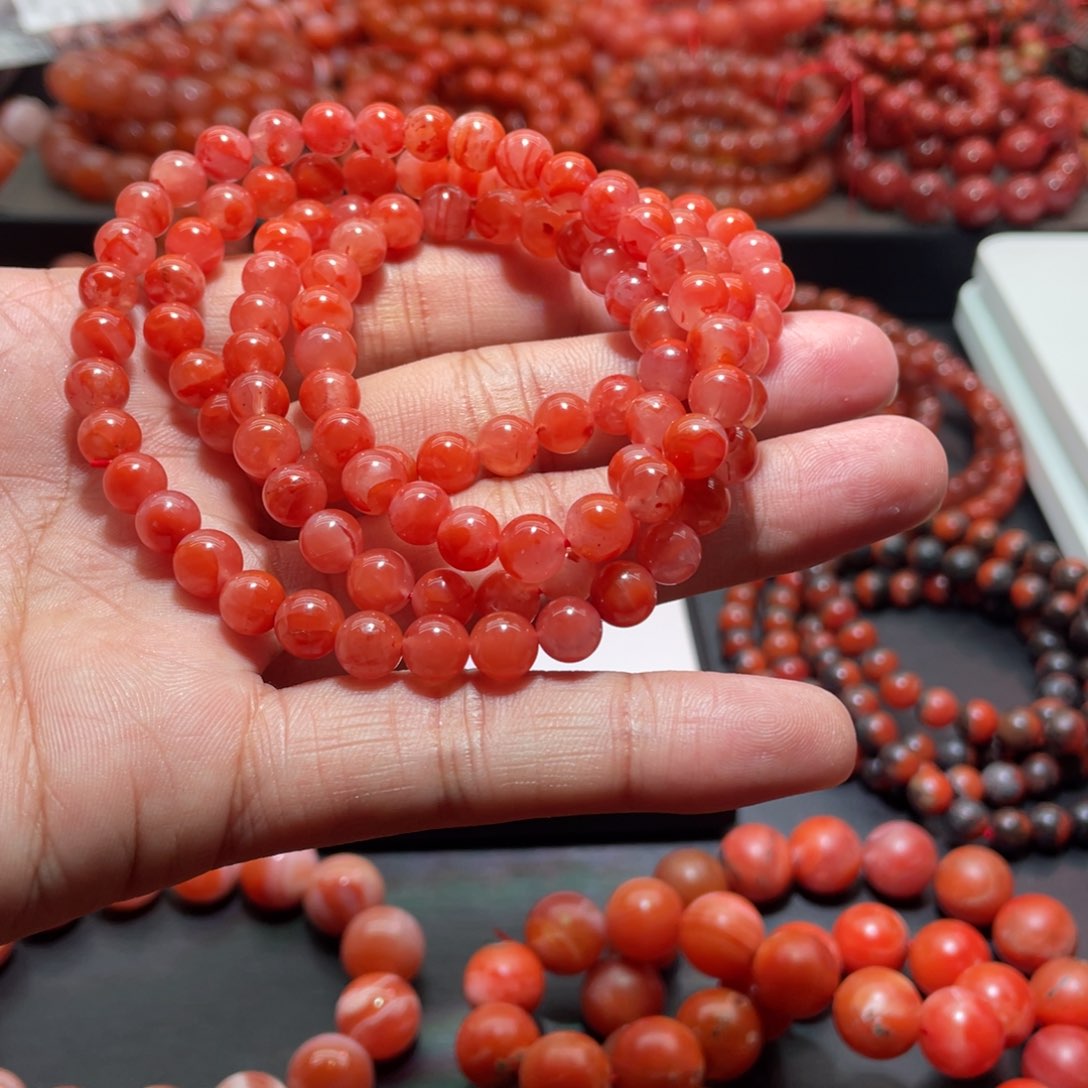 南红玛瑙手链未镶嵌
