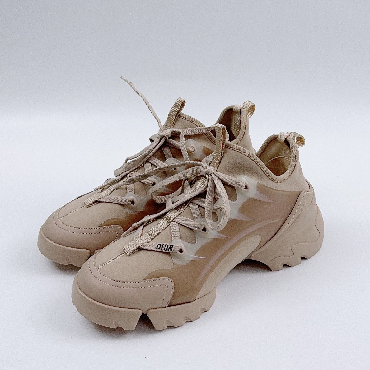 99新 DIOR/迪奥 38.5码 Dior 迪奥 裸色老爹鞋 99新全套 vz026