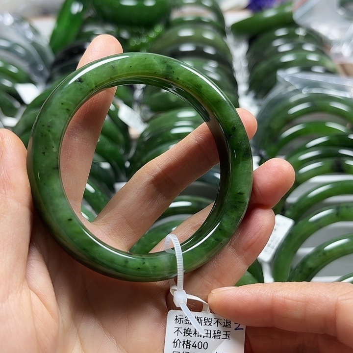 和田玉（碧玉）未镶嵌手镯正圈55