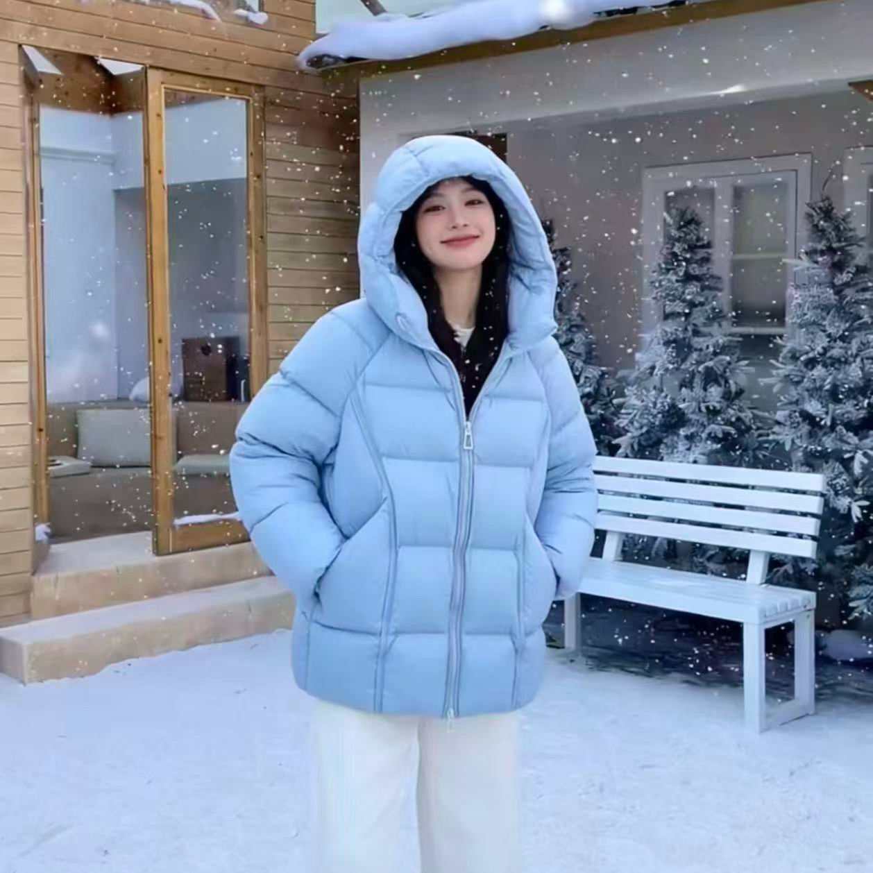 2025冬季新款韩版云朵泡芙中长款羽绒服909