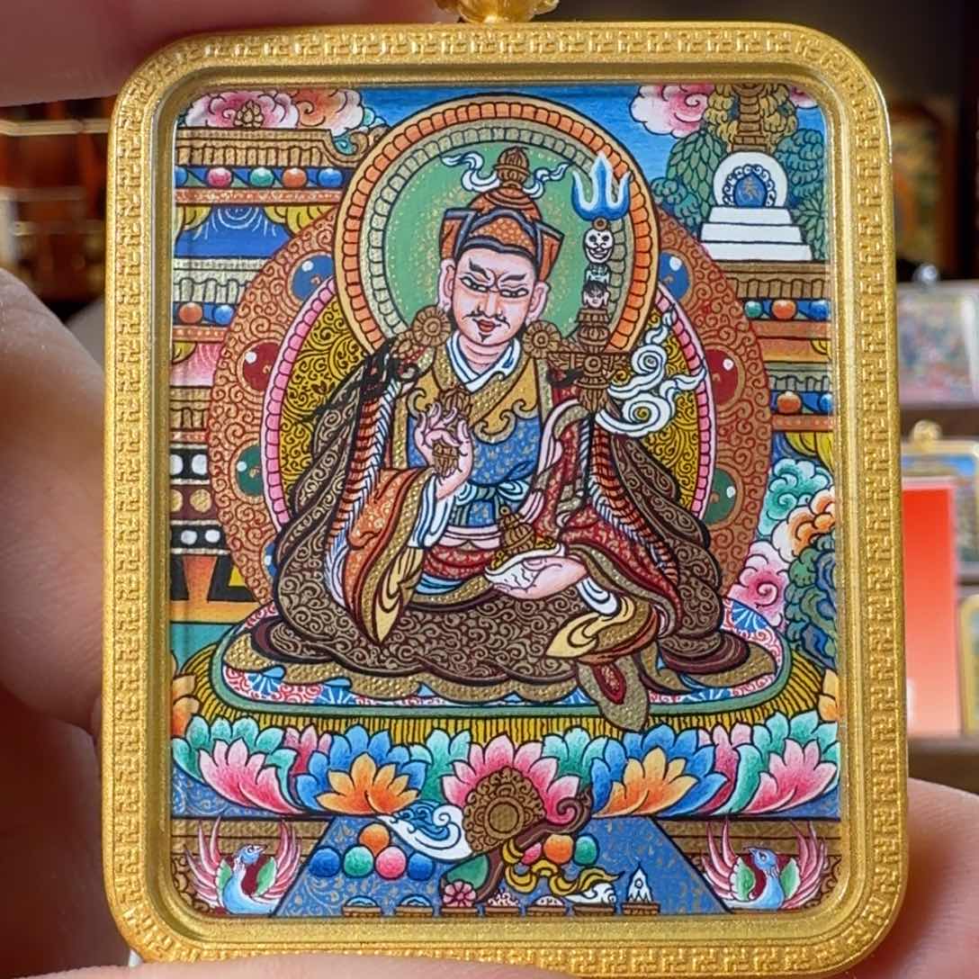 吊坠热贡纯手绘莲师作品