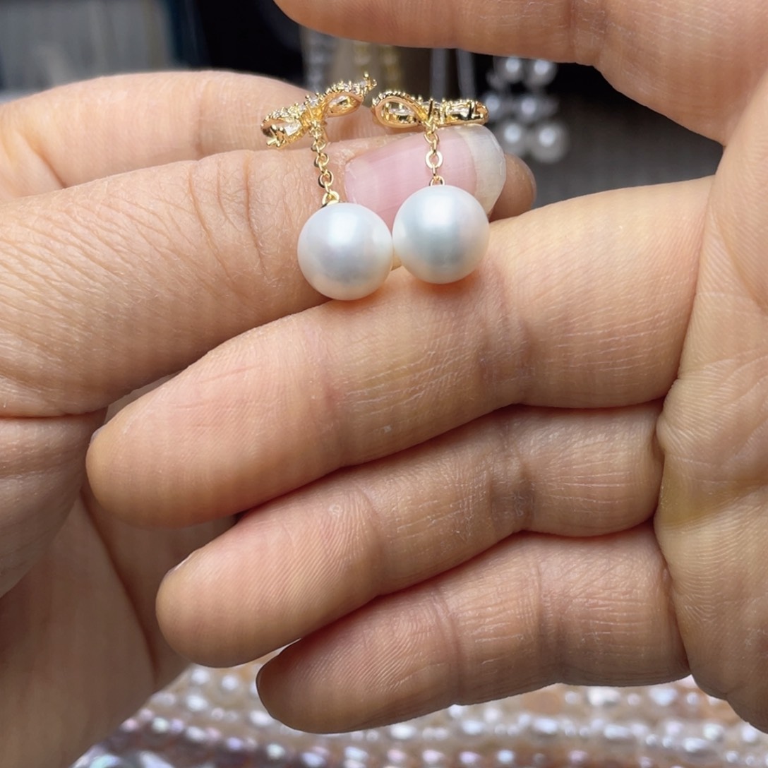 银S925镶嵌珍珠首饰淡水珍珠