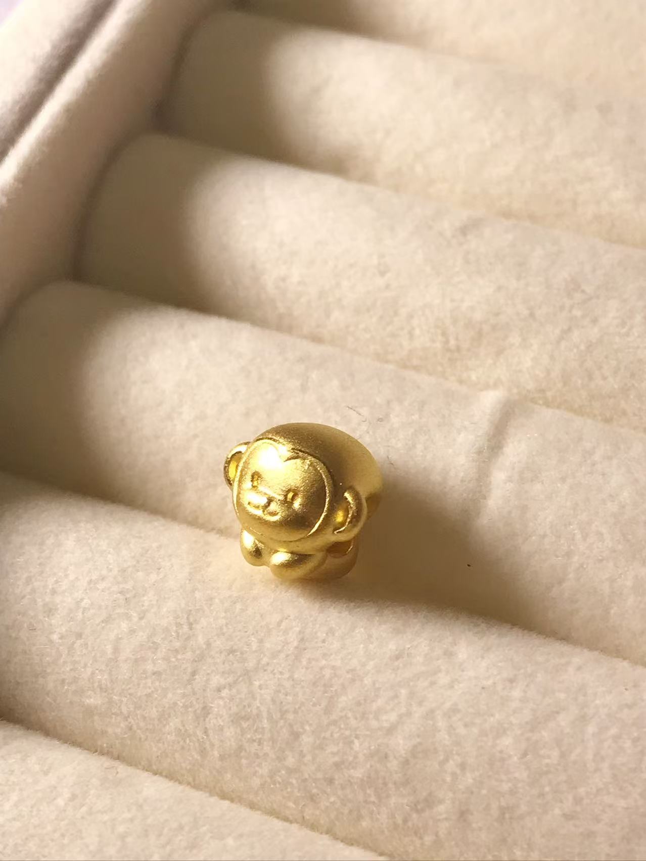 足金999硬金工艺生肖DIY编绳黄金素款金猴