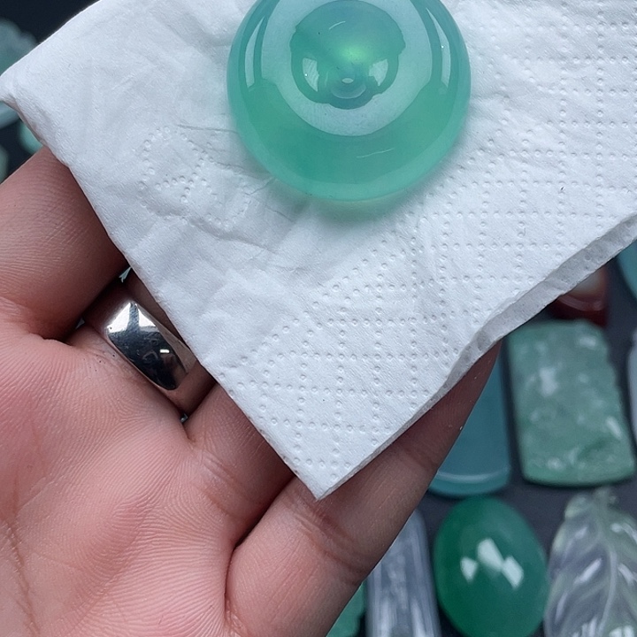 炎*平安扣，晴紫色，微绵，缅优