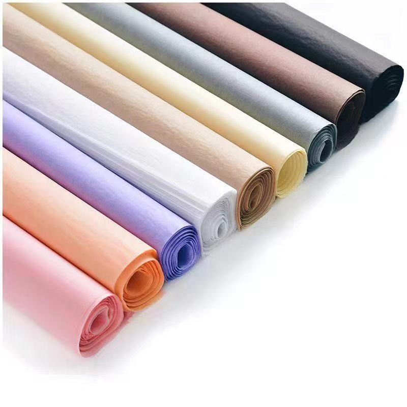 进口雪梨纸内衬纸鲜花包装材料易塑形纯色纸大张花束外围