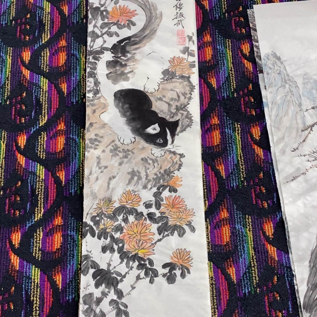 国画振武四尺对开曈