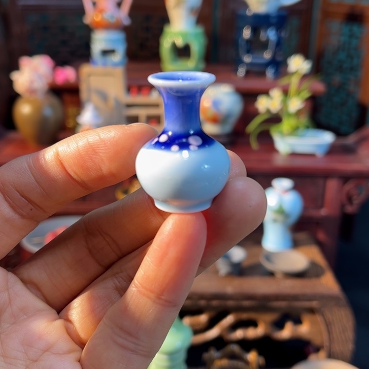 摆件微陶老王迷你花瓶