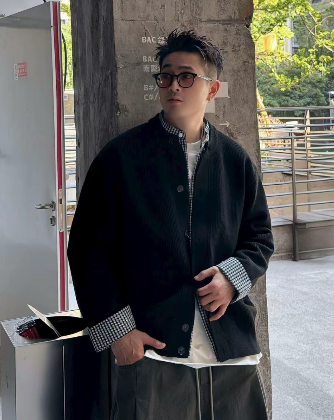 25ss毛衣针织衫假两件纯色衬衫开衫秋季复古针织毛衣8116