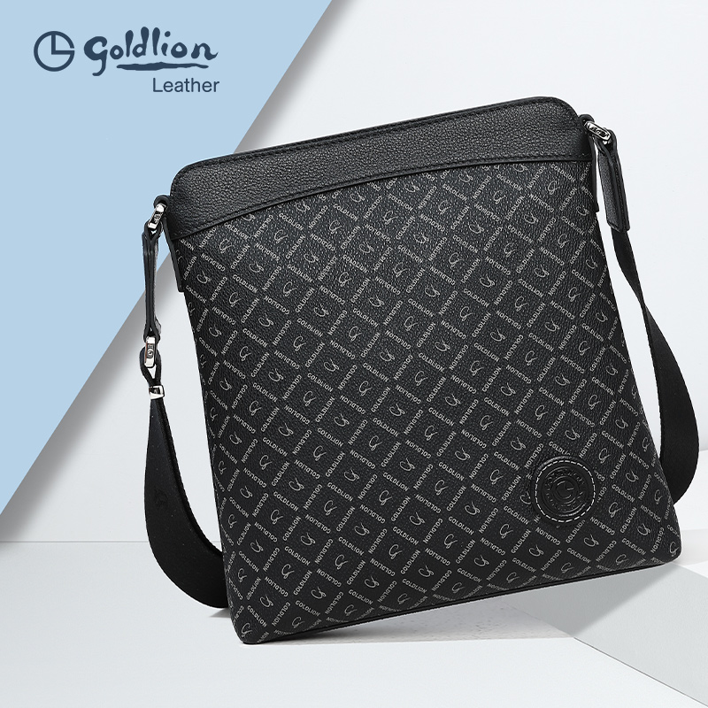 Goldlion/金利来【单肩包】男士真皮通勤休闲百搭简约潮流单肩包包