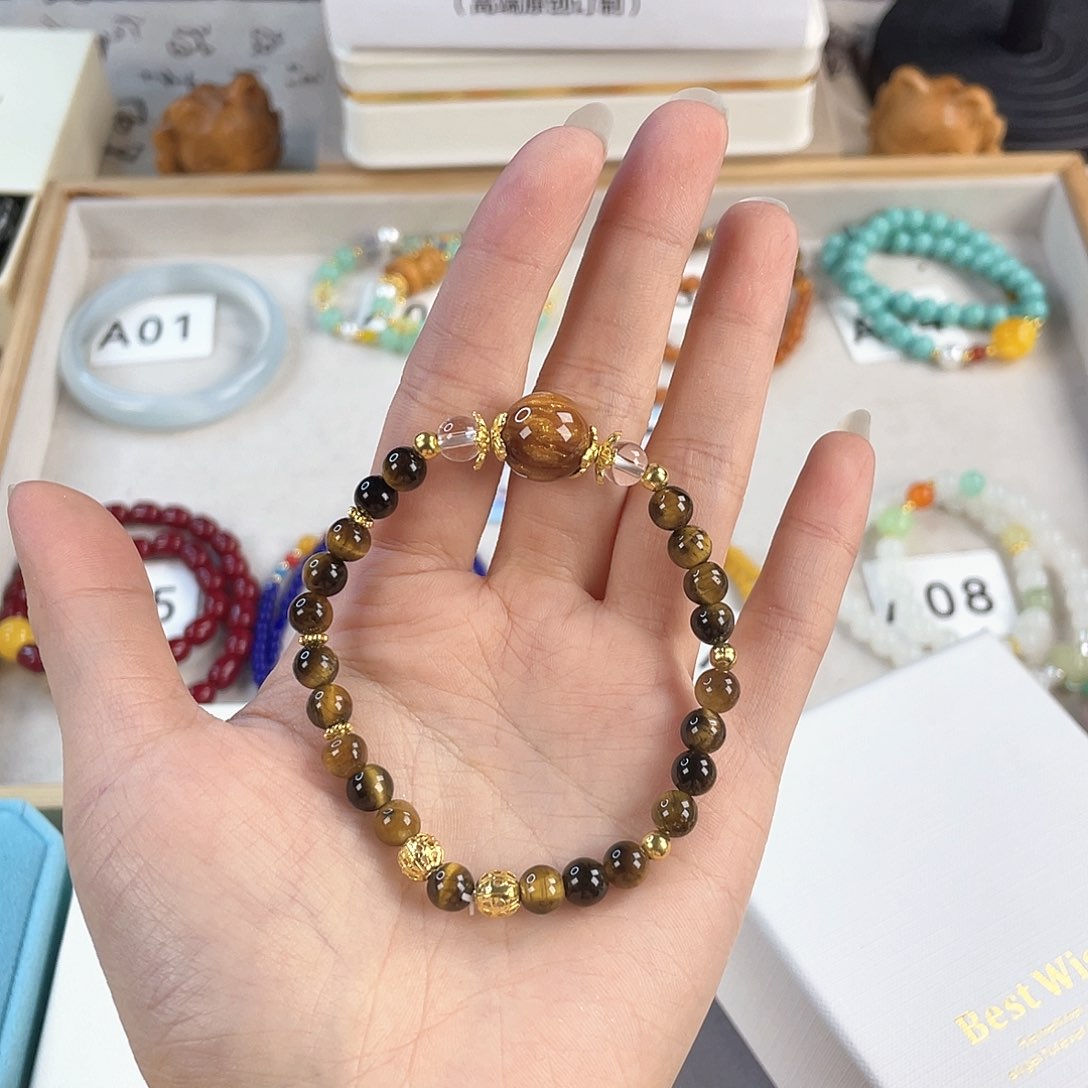 针钠钙石手饰银S925镀金镶嵌