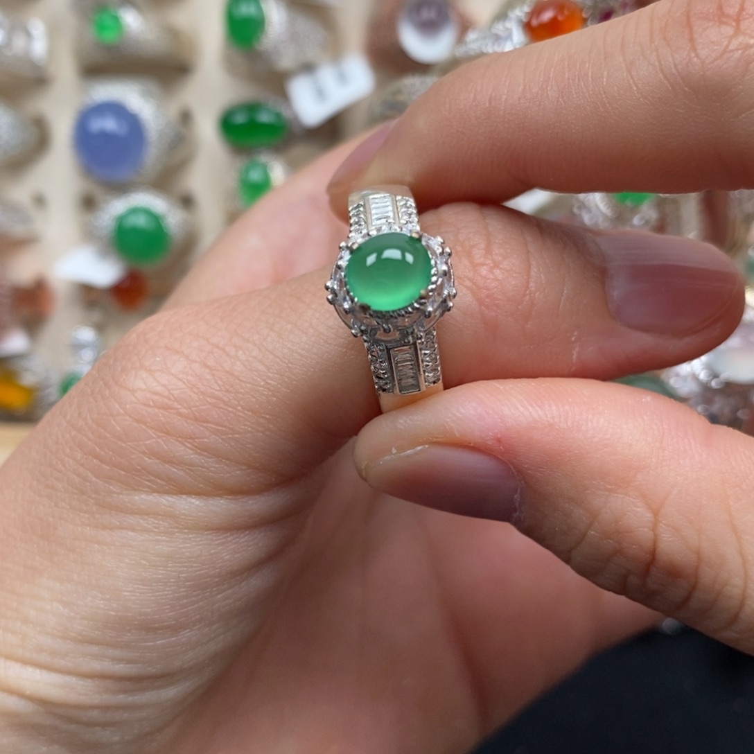 翡翠未镶嵌戒指缅甸天然翡翠a货福利