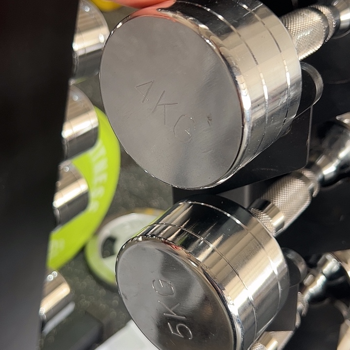 全新电镀纯钢小哑铃4公斤一对