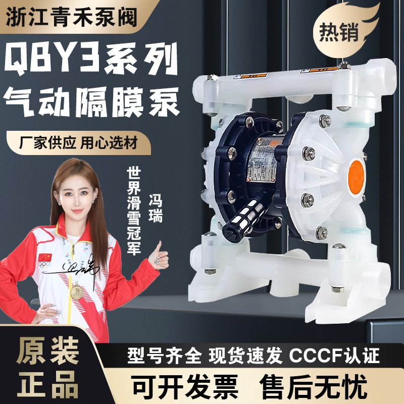 不锈钢铝合金铸铁工程塑料耐腐蚀QBY25/40气动隔膜泵压滤机气动泵