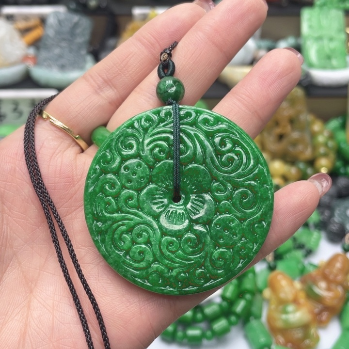 翡翠未镶嵌颈饰项链干青处理2